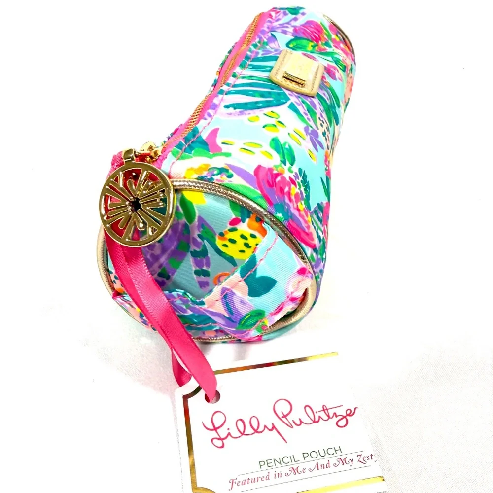 Lilly Pulitzer Me and My Zesty Pencil Pouch with Matching Pen NWT